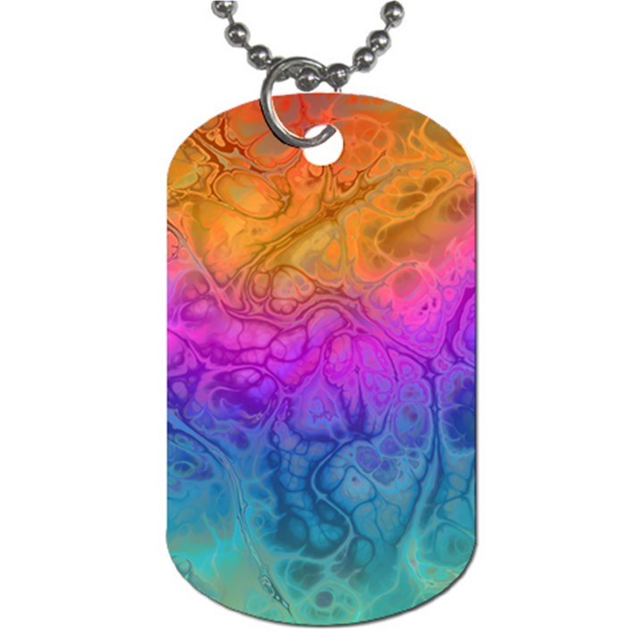 Fractal Batik Art Hippie Rainboe Colors 1 Dog Tag (Two Sides)