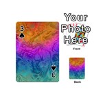 Fractal Batik Art Hippie Rainboe Colors 1 Playing Cards 54 (Mini)  Front - Spade3