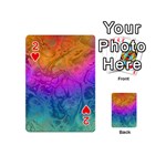 Fractal Batik Art Hippie Rainboe Colors 1 Playing Cards 54 (Mini)  Front - Heart2