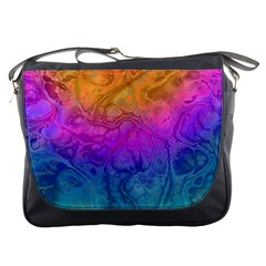 Fractal Batik Art Hippie Rainboe Colors 1 Messenger Bags by EDDArt