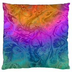 Fractal Batik Art Hippie Rainboe Colors 1 Large Cushion Case (two Sides) by EDDArt