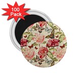 Watercolor Vintage Flowers Butterflies Lace 1 2.25  Magnets (100 pack)  Front