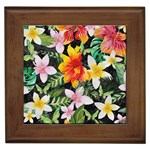 Tropical Flowers Butterflies 1 Framed Tiles Front