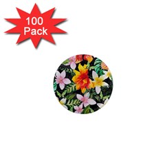 Tropical Flowers Butterflies 1 1  Mini Magnets (100 Pack)  by EDDArt