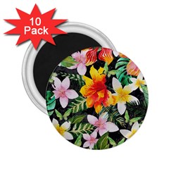 Tropical Flowers Butterflies 1 2 25  Magnets (10 Pack)  by EDDArt