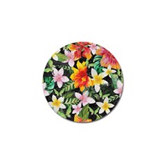 Tropical Flowers Butterflies 1 Golf Ball Marker (10 Pack) by EDDArt