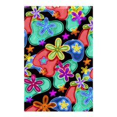 Colorful Retro Flowers Fractalius Pattern 1 Shower Curtain 48  X 72  (small)  by EDDArt