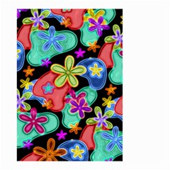 Colorful Retro Flowers Fractalius Pattern 1 Small Garden Flag (two Sides) by EDDArt