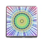 Power Mandala Sun Blue Green Yellow Lilac Memory Card Reader (Square 5 Slot) Front