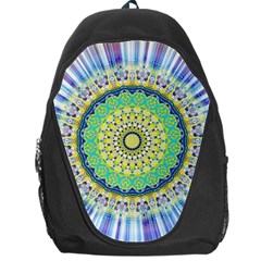 Power Mandala Sun Blue Green Yellow Lilac Backpack Bag by EDDArt
