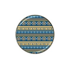 Vintage Border Wallpaper Pattern Blue Gold Hat Clip Ball Marker (4 Pack)