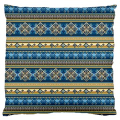 Vintage Border Wallpaper Pattern Blue Gold Standard Flano Cushion Case (two Sides)