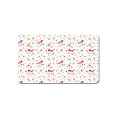 Watercolor Birds Magnolia Spring Pattern Magnet (name Card) by EDDArt