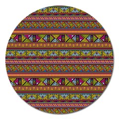 Traditional Africa Border Wallpaper Pattern Colored 2 Magnet 5  (round) by EDDArt