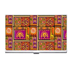 Traditional Africa Border Wallpaper Pattern Colored 3 Business Card Holders by EDDArt