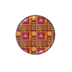 Traditional Africa Border Wallpaper Pattern Colored 3 Hat Clip Ball Marker by EDDArt