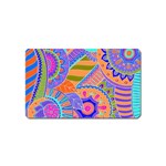 Pop Art Paisley Flowers Ornaments Multicolored 3 Magnet (Name Card) Front