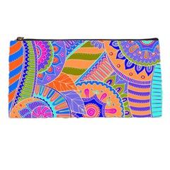 Pop Art Paisley Flowers Ornaments Multicolored 3 Pencil Cases by EDDArt