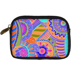 Pop Art Paisley Flowers Ornaments Multicolored 3 Digital Camera Cases by EDDArt