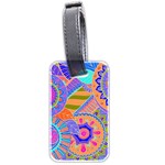 Pop Art Paisley Flowers Ornaments Multicolored 3 Luggage Tags (Two Sides) Front