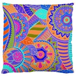 Pop Art Paisley Flowers Ornaments Multicolored 3 Large Flano Cushion Case (One Side)