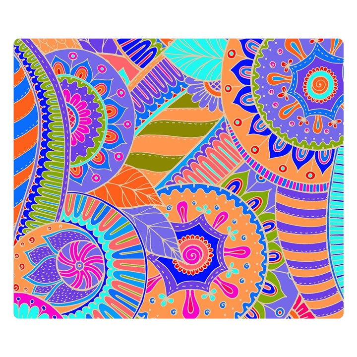 Pop Art Paisley Flowers Ornaments Multicolored 3 Double Sided Flano Blanket (Small) 