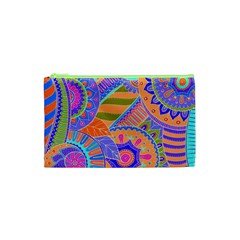 Pop Art Paisley Flowers Ornaments Multicolored 3 Cosmetic Bag (xs) by EDDArt