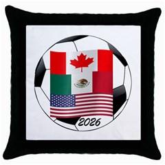 United Football Championship Hosting 2026 Soccer Ball Logo Canada Mexico Usa Throw Pillow Case (black) by yoursparklingshop