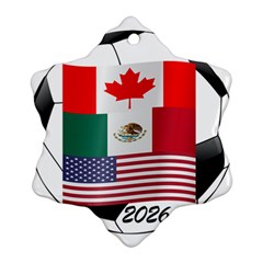 United Football Championship Hosting 2026 Soccer Ball Logo Canada Mexico Usa Snowflake Ornament (two Sides) by yoursparklingshop