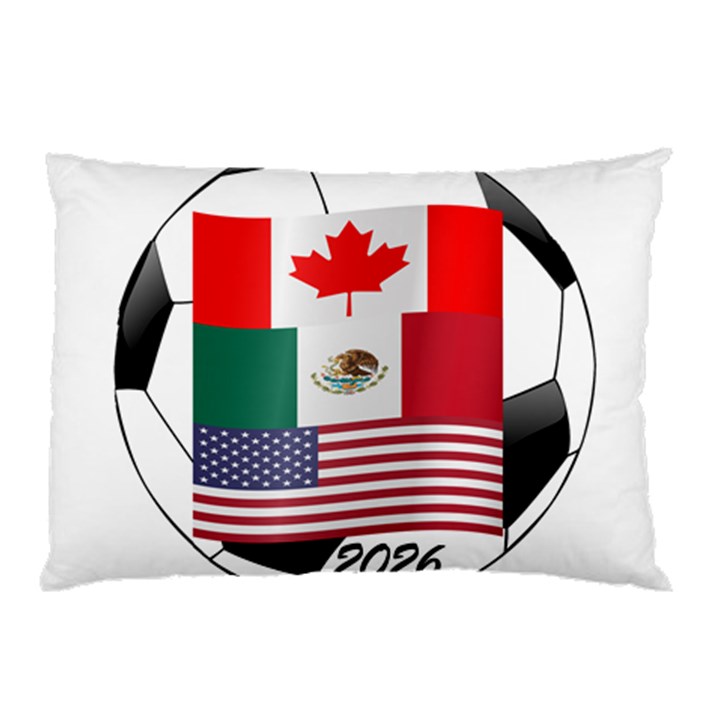 United Football Championship Hosting 2026 Soccer Ball Logo Canada Mexico Usa Pillow Case (Two Sides)