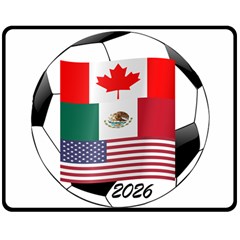 United Football Championship Hosting 2026 Soccer Ball Logo Canada Mexico Usa Double Sided Fleece Blanket (medium)  by yoursparklingshop