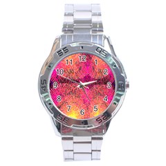New Wild Color Blast Purple And Pink Explosion Created By Flipstylez Designs Stainless Steel Analogue Watch by flipstylezfashionsLLC