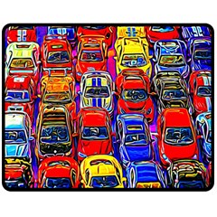 Colorful Toy Racing Cars Double Sided Fleece Blanket (medium) 