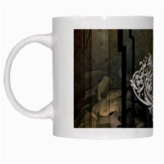 Wonderful Decorative Dragon On Vintage Background White Mugs by FantasyWorld7