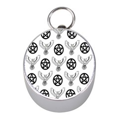 Owls And Pentacles Mini Silver Compasses