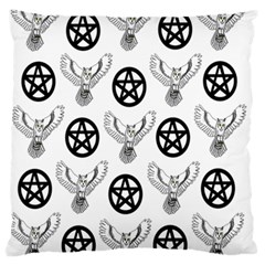 Owls And Pentacles Large Flano Cushion Case (one Side)
