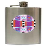 Mirrored distorted shapes                                    Hip Flask (6 oz) Front