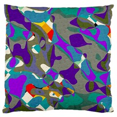 Blue purple shapes                                Standard Flano Cushion Case (Two Sides)