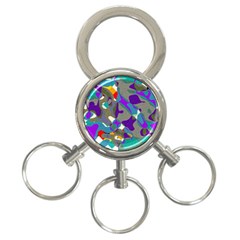 Blue purple shapes                                      3-Ring Key Chain