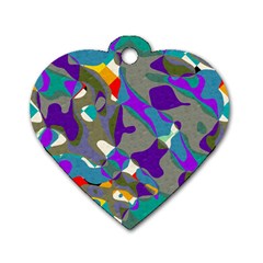 Blue purple shapes                                      Dog Tag Heart (One Side)