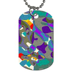 Blue purple shapes                                      Dog Tag (One Side)