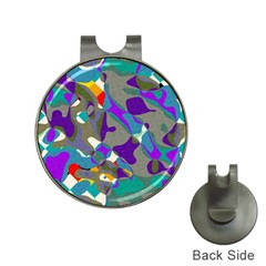 Blue Purple Shapes                                      Golf Ball Marker Hat Clip