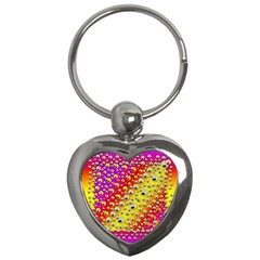 Festive Music Tribute In Rainbows Key Chains (heart)  by pepitasart