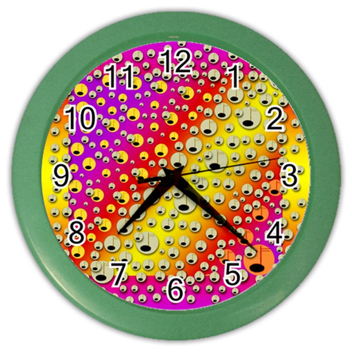 Festive Music Tribute In Rainbows Color Wall Clock