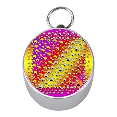 Festive Music Tribute In Rainbows Mini Silver Compasses by pepitasart