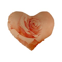 Wonderful Rose In Soft Colors Standard 16  Premium Flano Heart Shape Cushions by FantasyWorld7