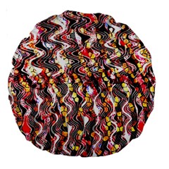 Pink And Gold Black And White Waves Created In Many Layers By Flipstylez Designs Large 18  Premium Round Cushions