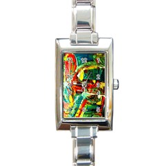 Red Aeroplane 5 Rectangle Italian Charm Watch