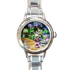 Lilac On A Countertop 2 Round Italian Charm Watch by bestdesignintheworld