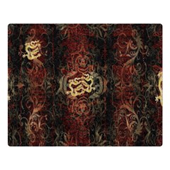 A Golden Dragon Burgundy Design Created By Flipstylez Designs Double Sided Flano Blanket (large)  by flipstylezfashionsLLC